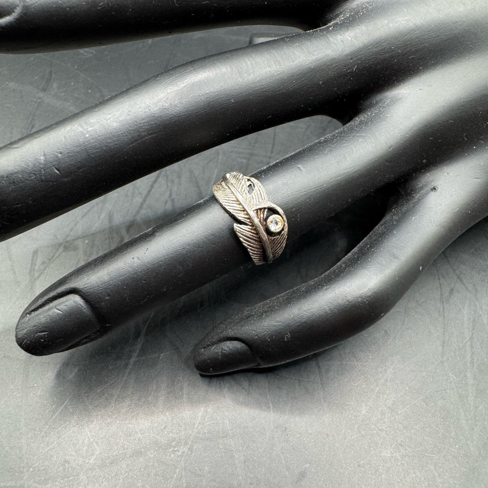 Vintage 925 Sterling Feather Ring